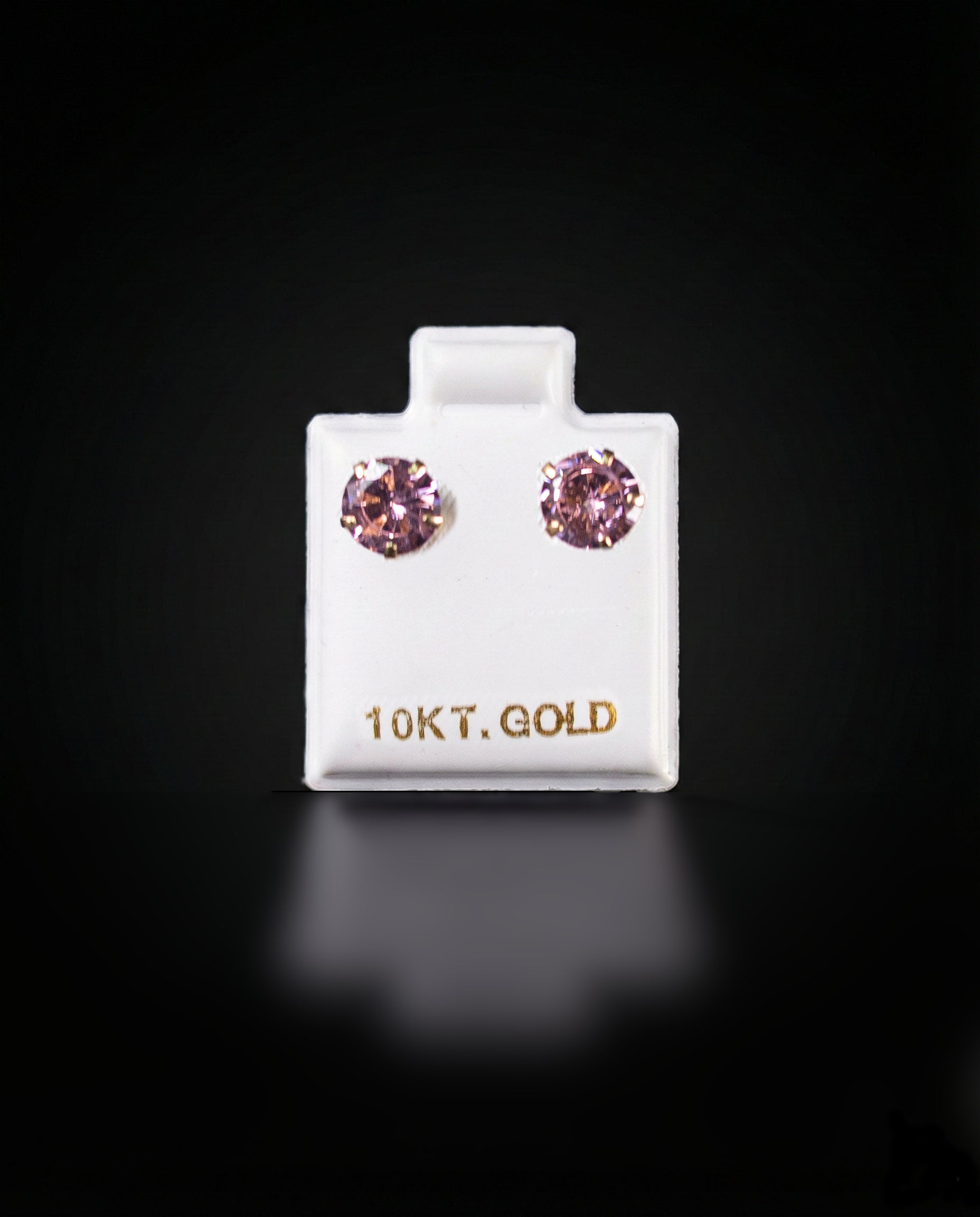 Aretes zirconia Rosada 10k