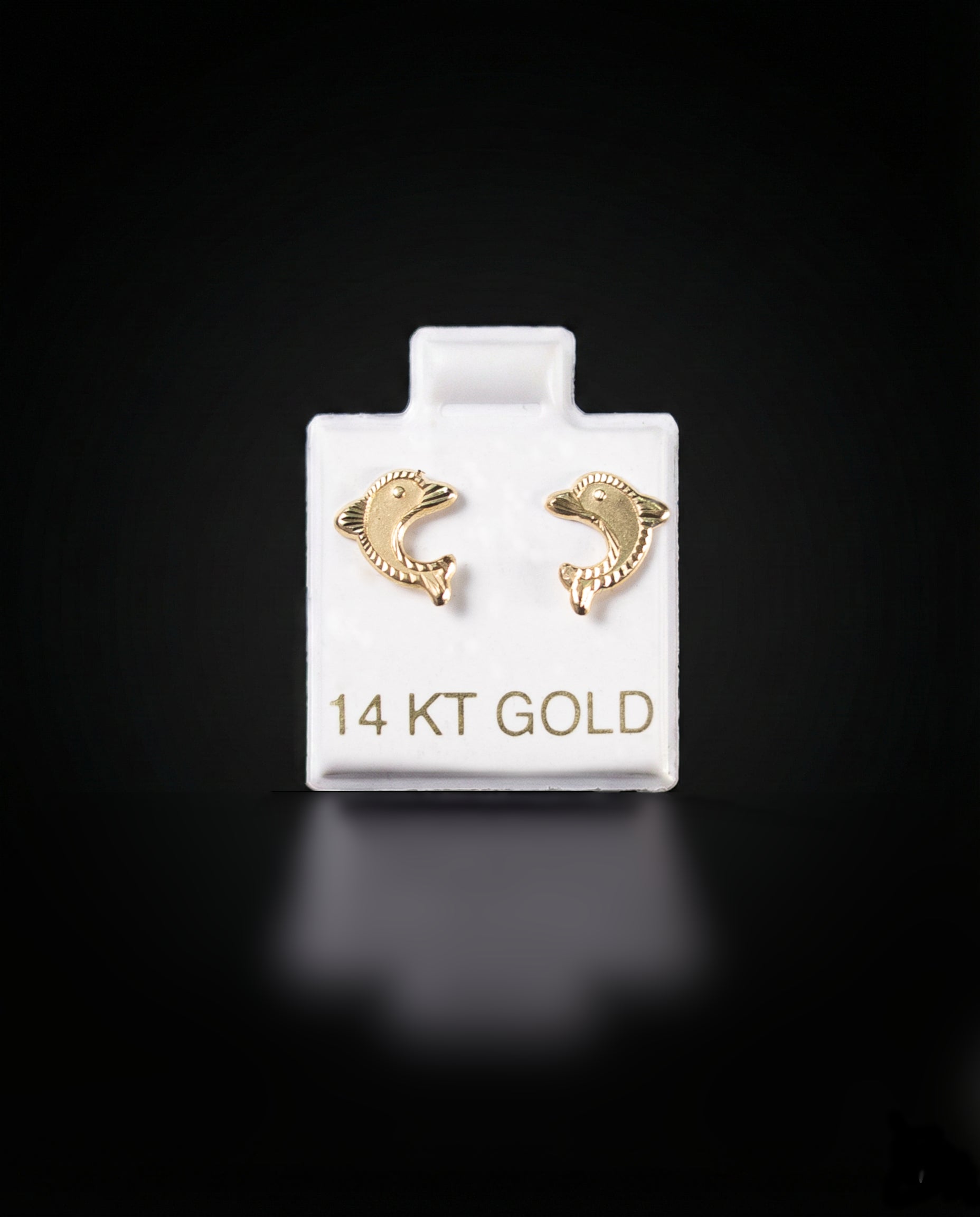 Aretes delfín 14k