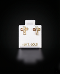 Aretes cruz 3/O 14k