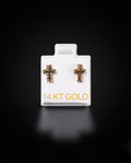 Aretes cruz 14k