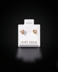 Aretes corazón y Zirconia blanca 10k