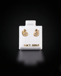 Aretes cisne con zirconias blancas 10k