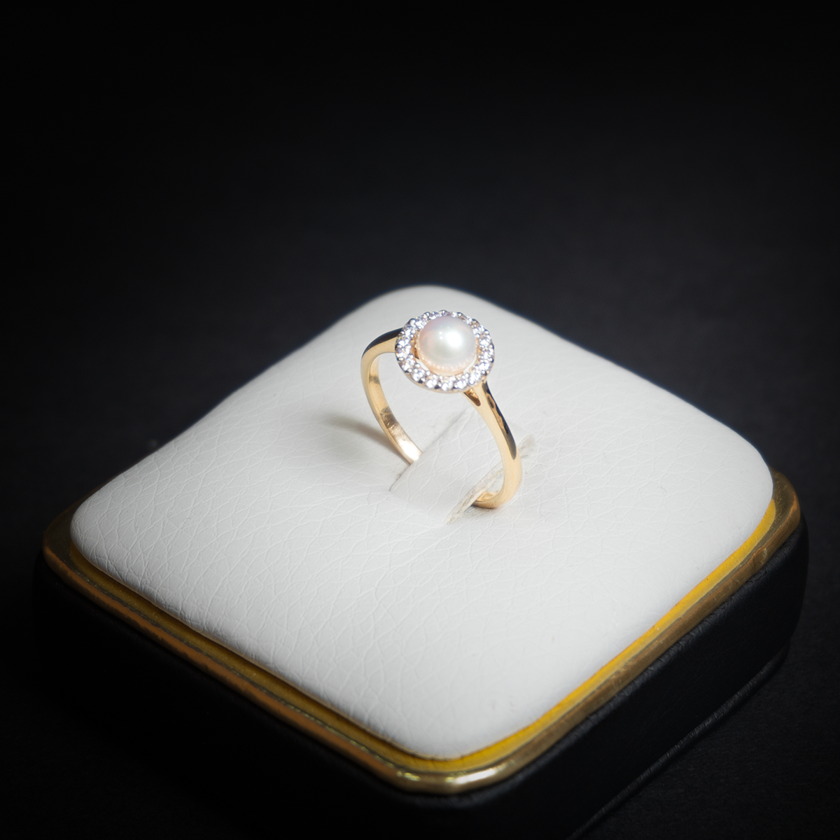 Anillo Compromiso Perla 14k