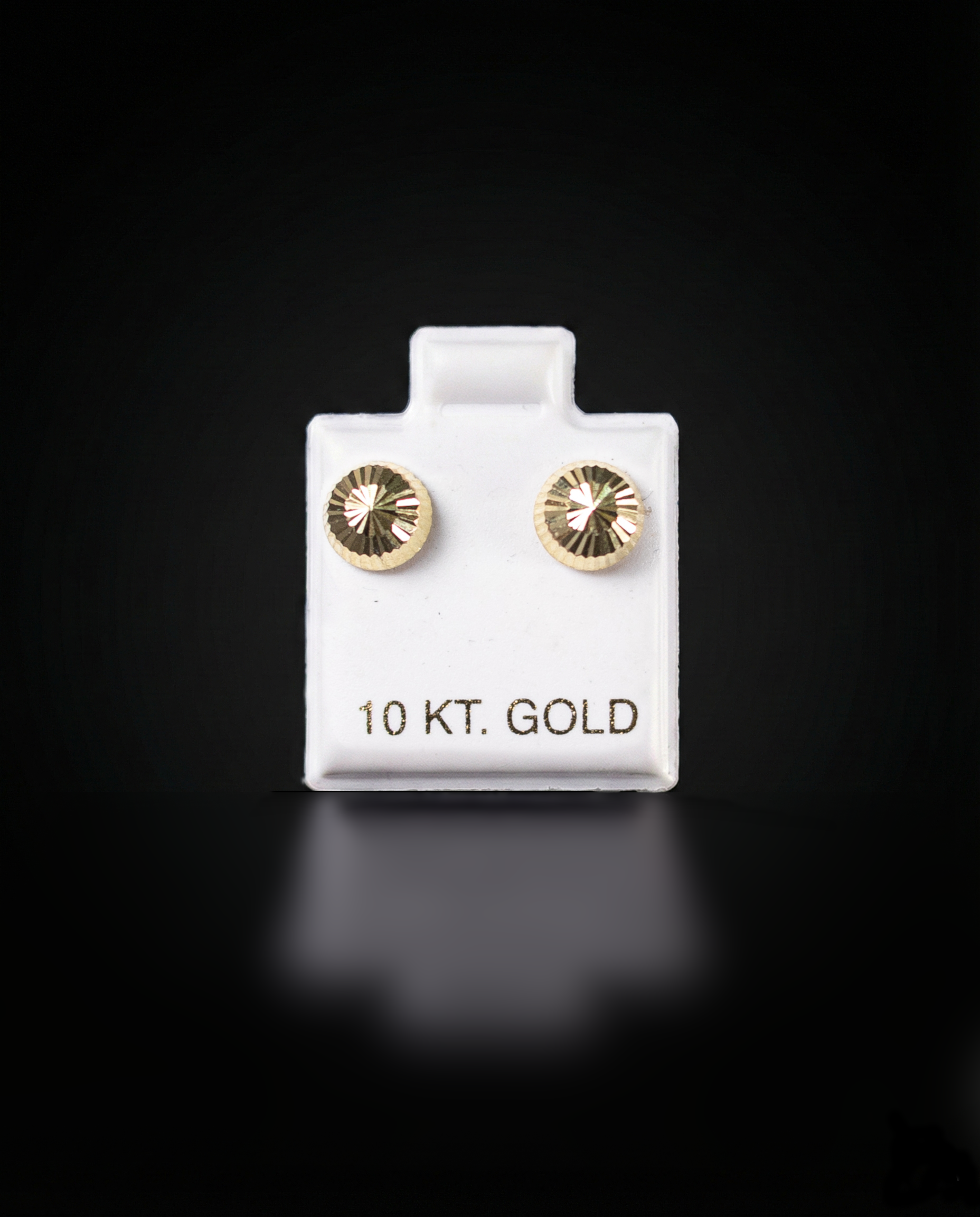 Aretes media bolita facetados 10k