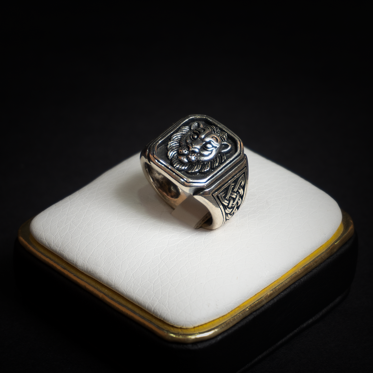 Anillo León Plata Italiana 925