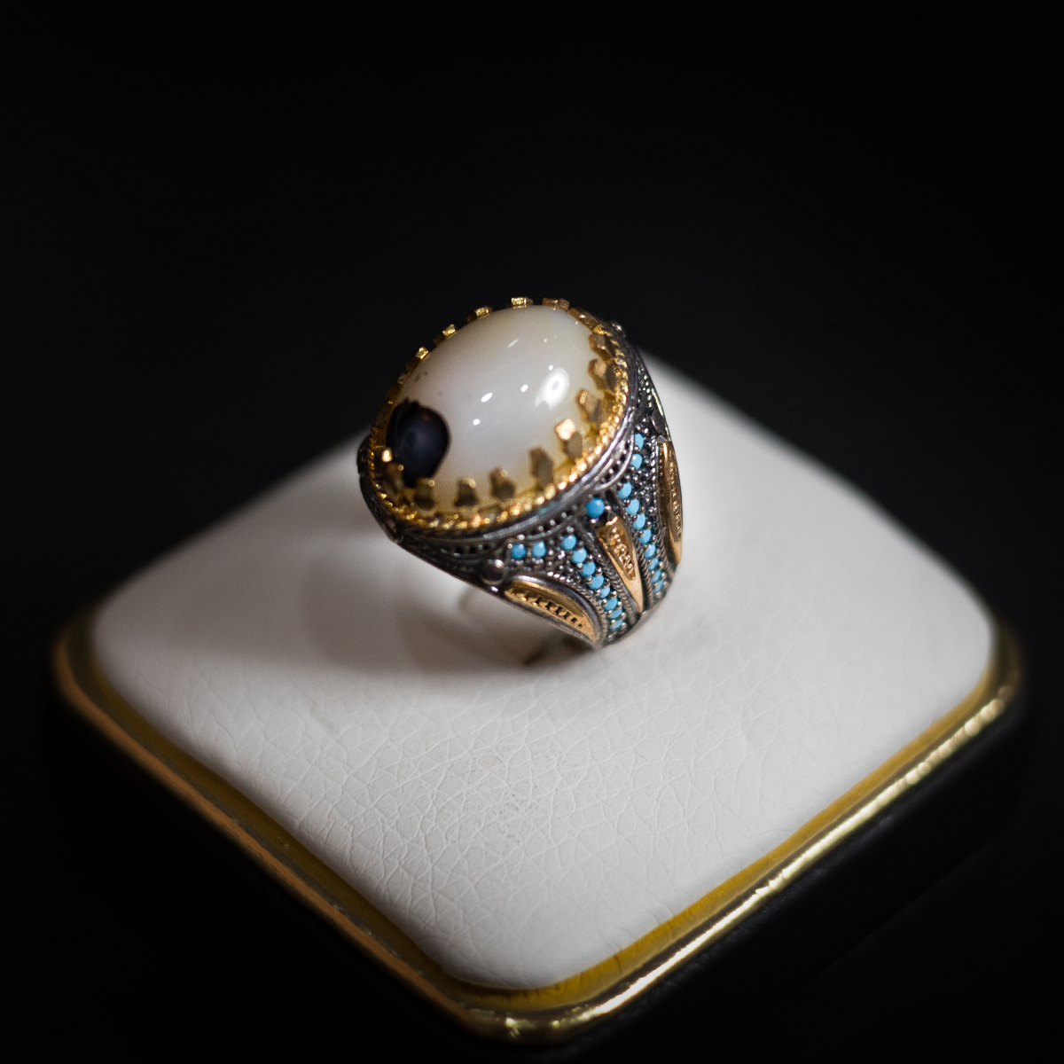 Anillo Piedra Ágata Plata Italiana 925