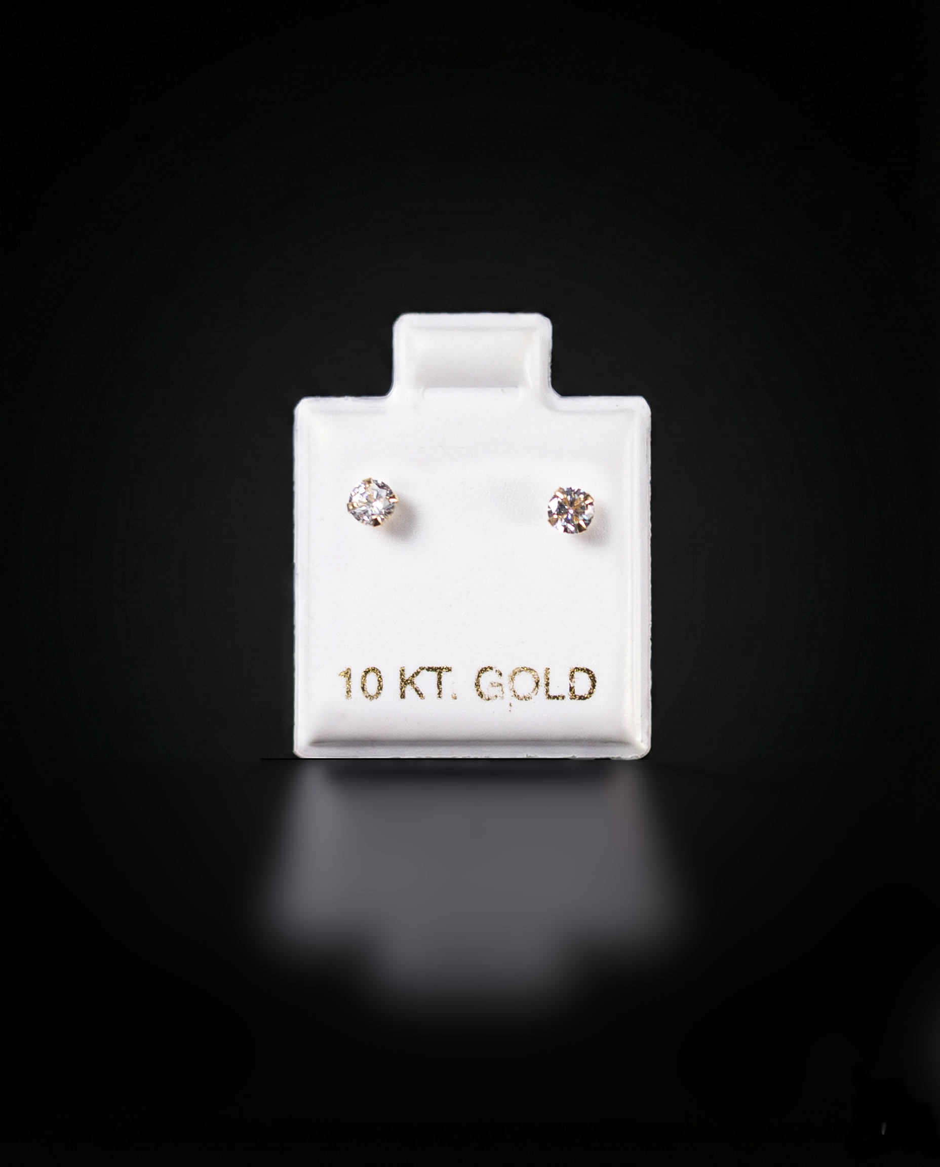 Aretes Zirconia blanca 10k