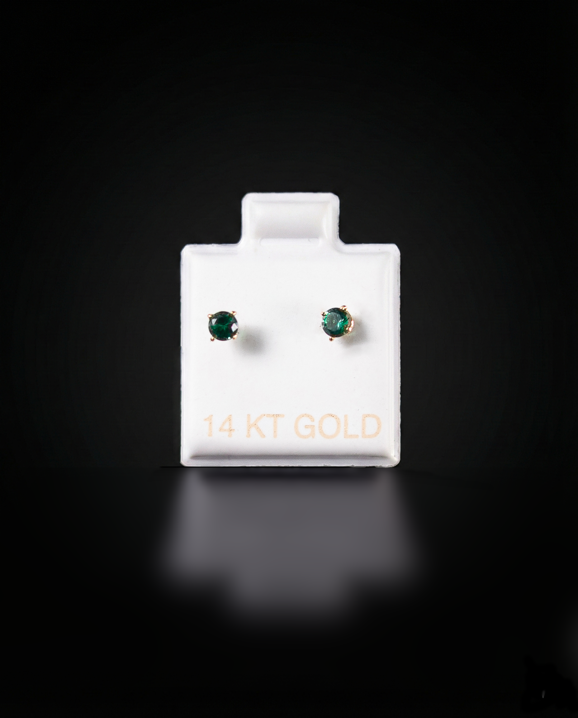 Aretes Zirconia verde 14k