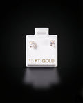 Aretes ovalados con zirconia blanca 10k