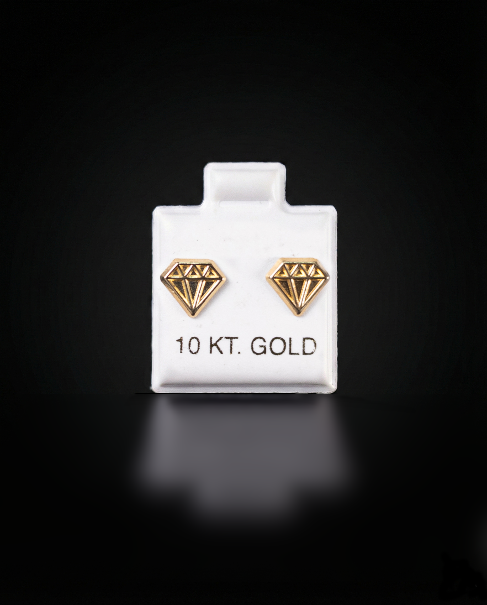 Aretes figura de diamante 10k