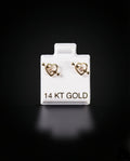 Aretes corazón con flecha 14k