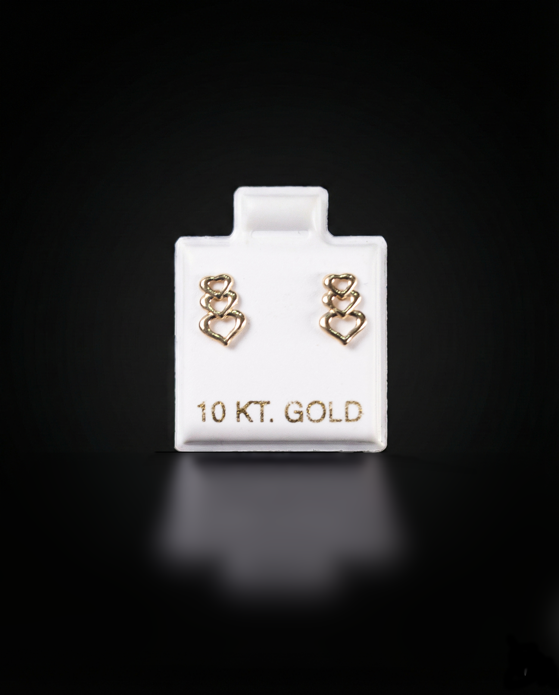 Aretes corazón en disminución 10k