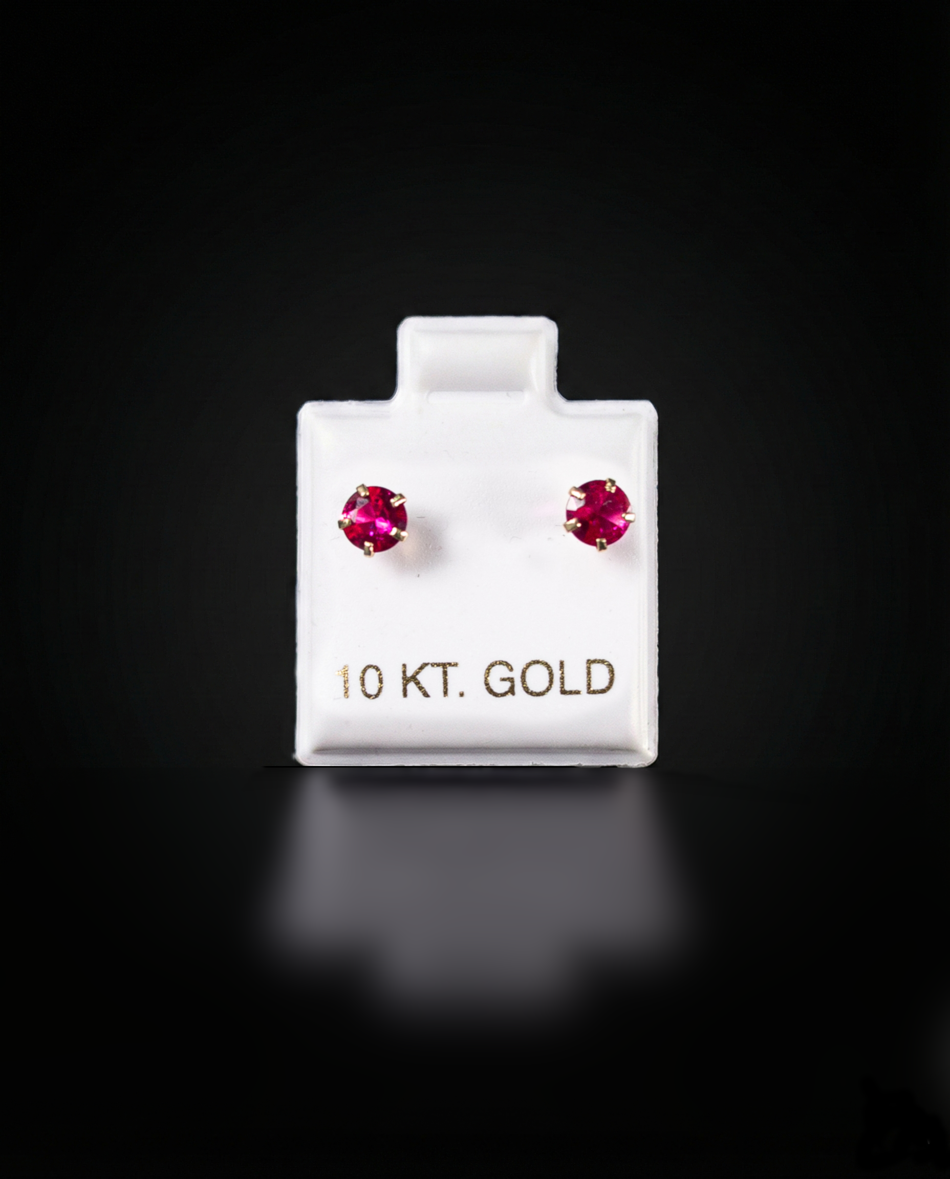 Aretes zirconia fucsia 10k