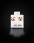 Aretes mariposa rosada 10k