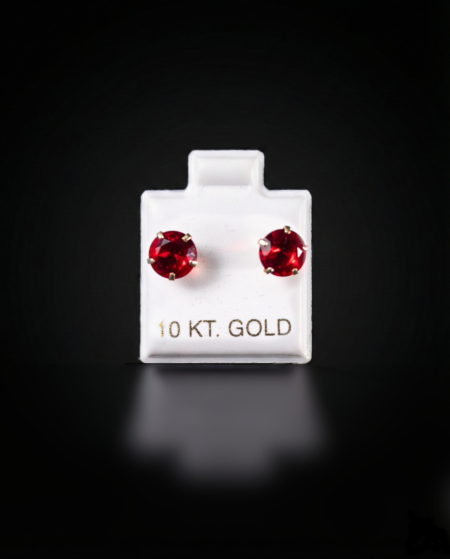 Aretes Zirconia Roja 10k