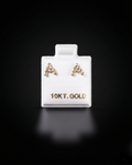 Aretes inicial "A" con zirconias blancas 10k