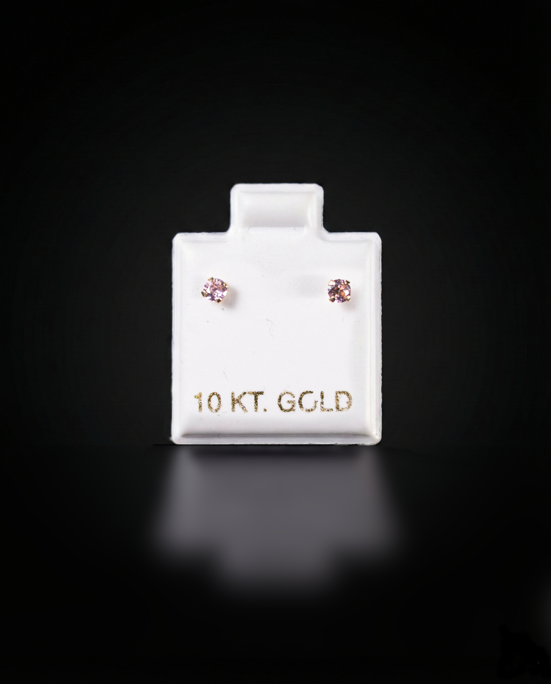 Aretes zirconia rosada 10k