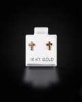 Aretes cruz lisas 10k