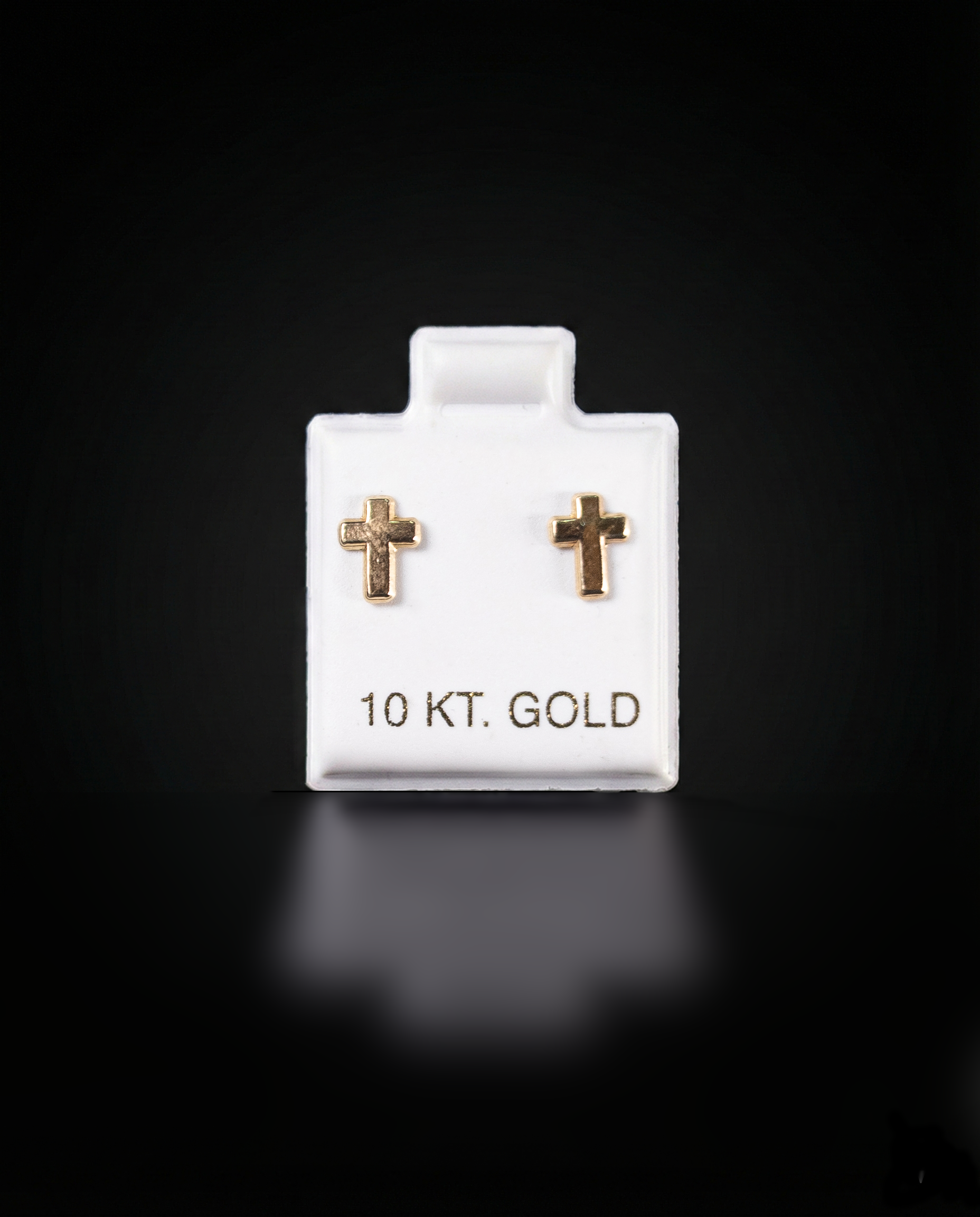 Aretes cruz lisas 10k