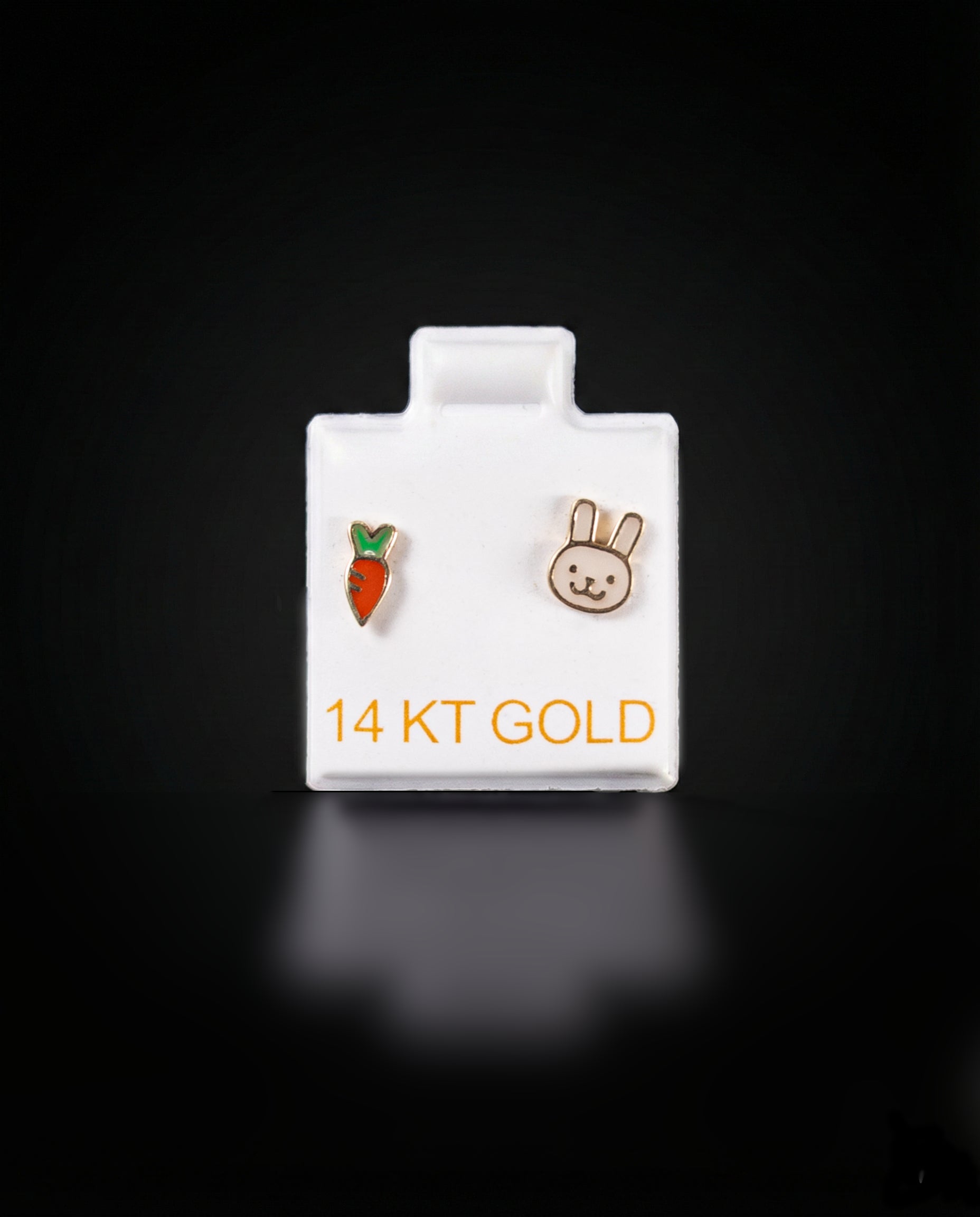Aretes Zanahoria y conejo 14k