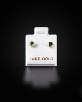 Aretes zirconia verde 14k