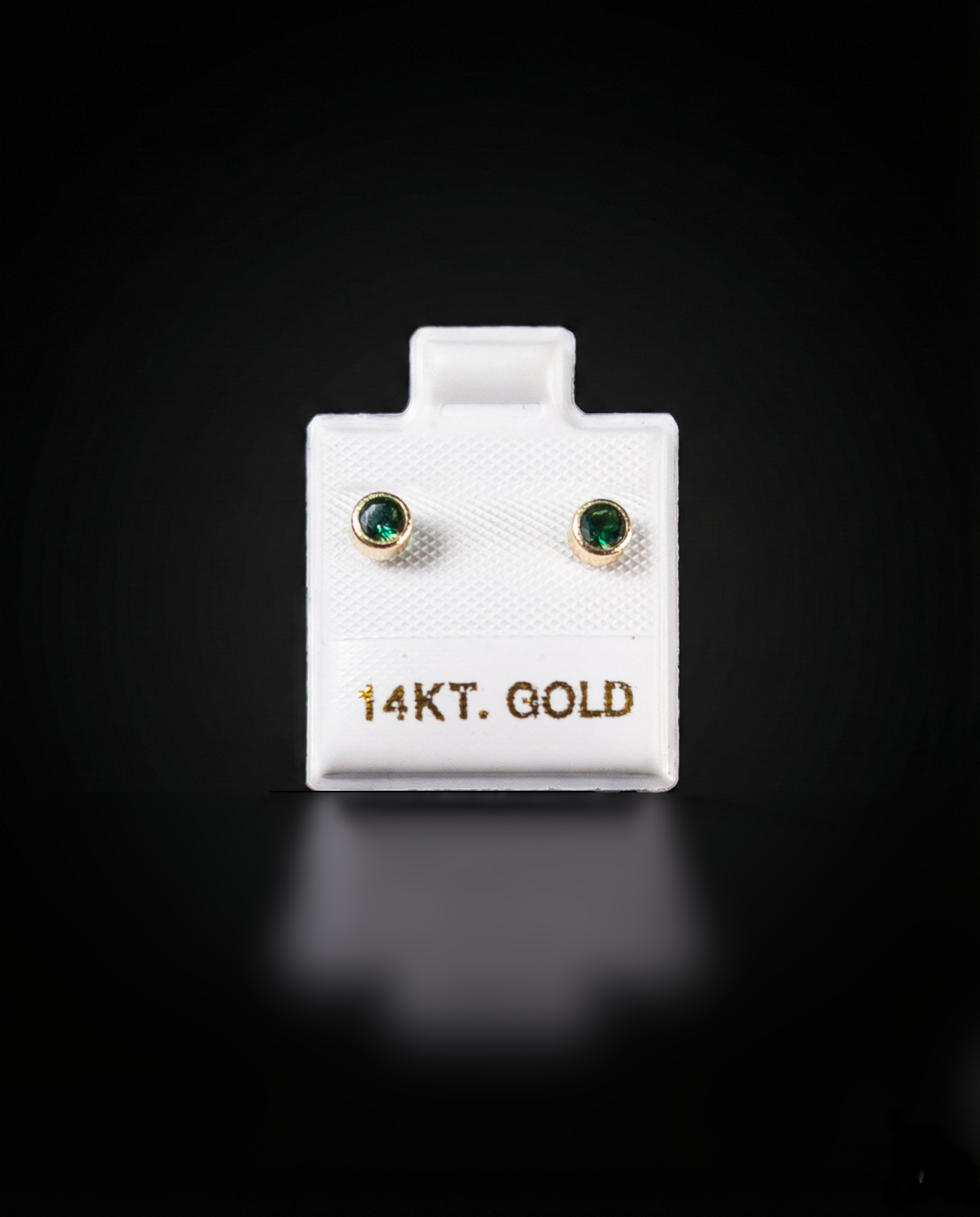 Aretes zirconia verde 14k