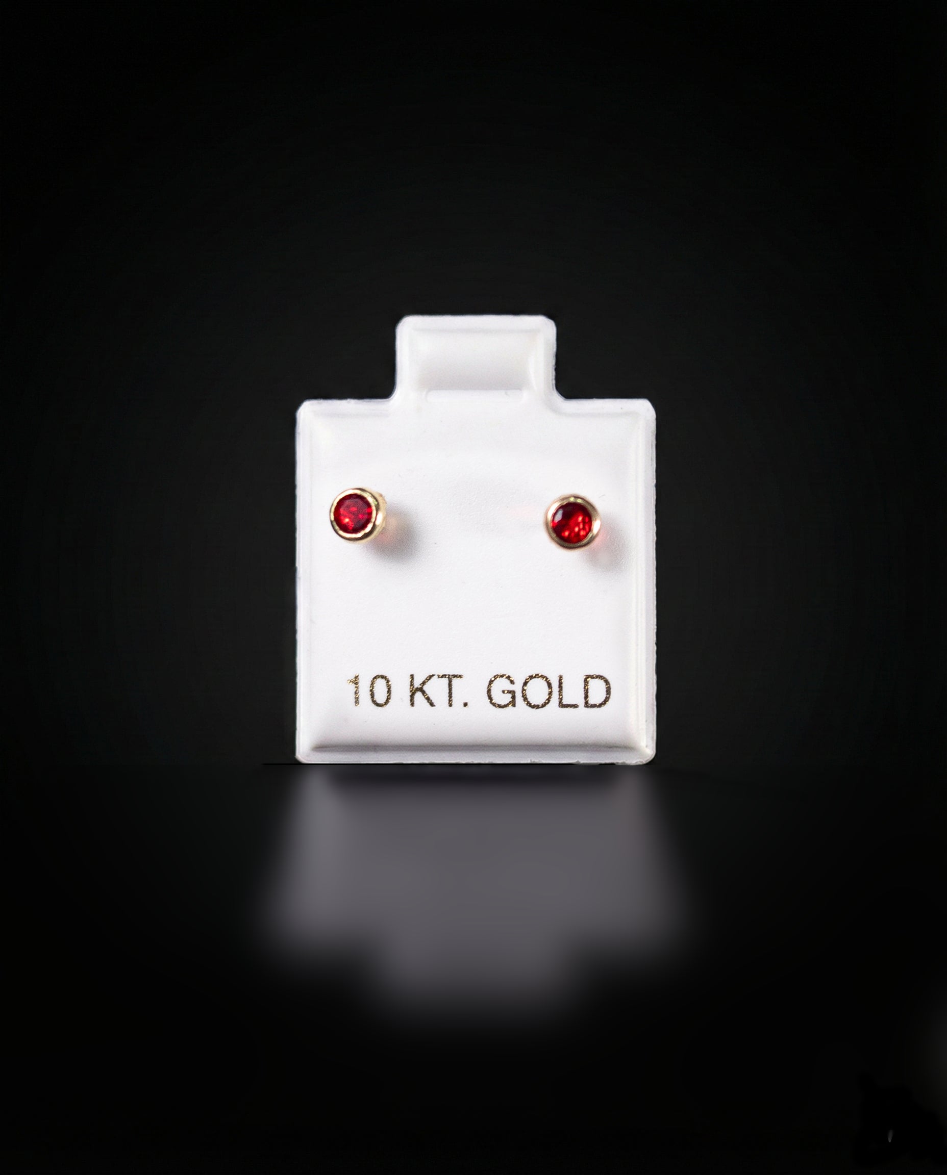 Aretes Zirconia roja 10k