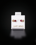 Aretes tu y yo con Zirconia blanca y roja 10k
