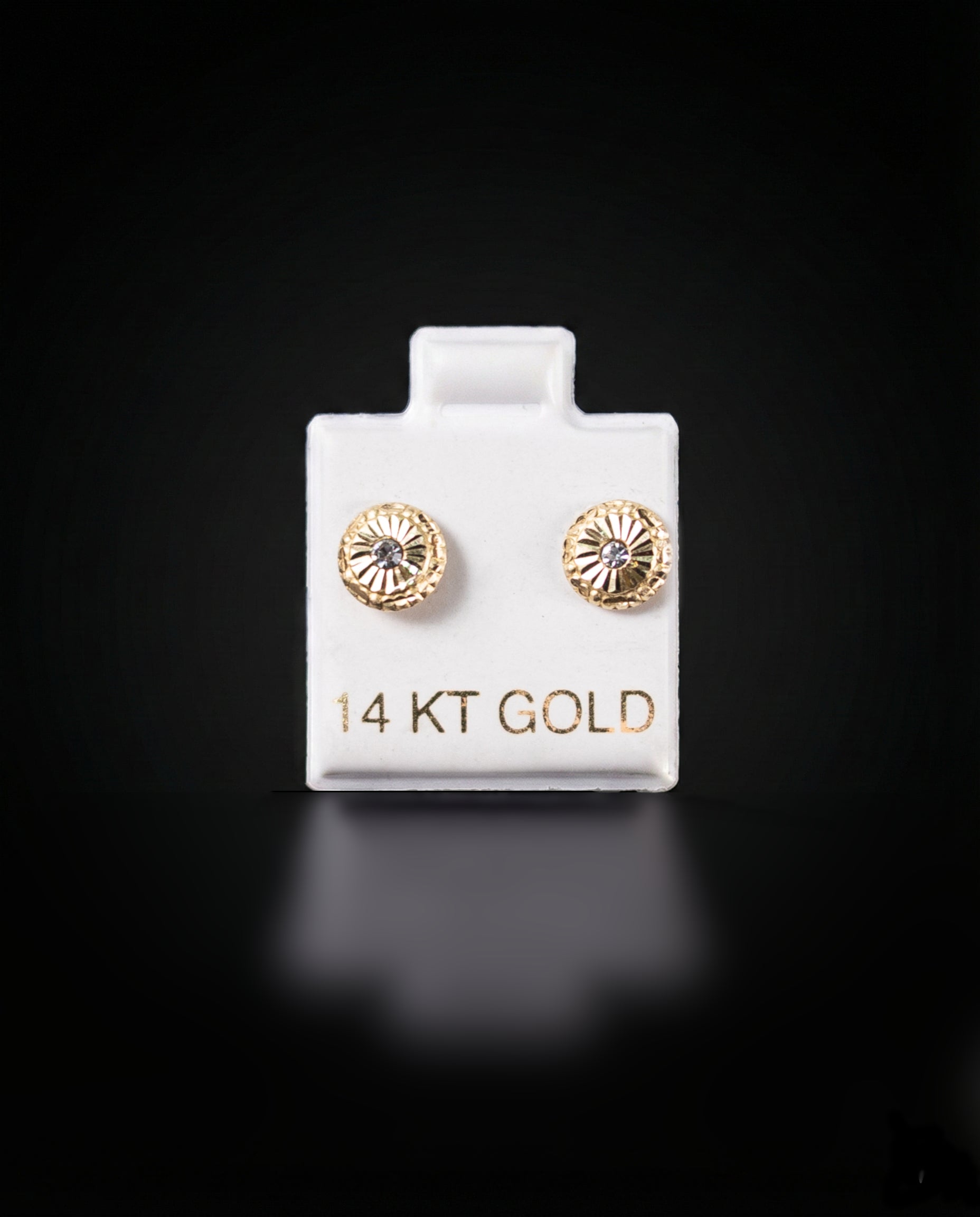 Aretes circulares facetados 14k