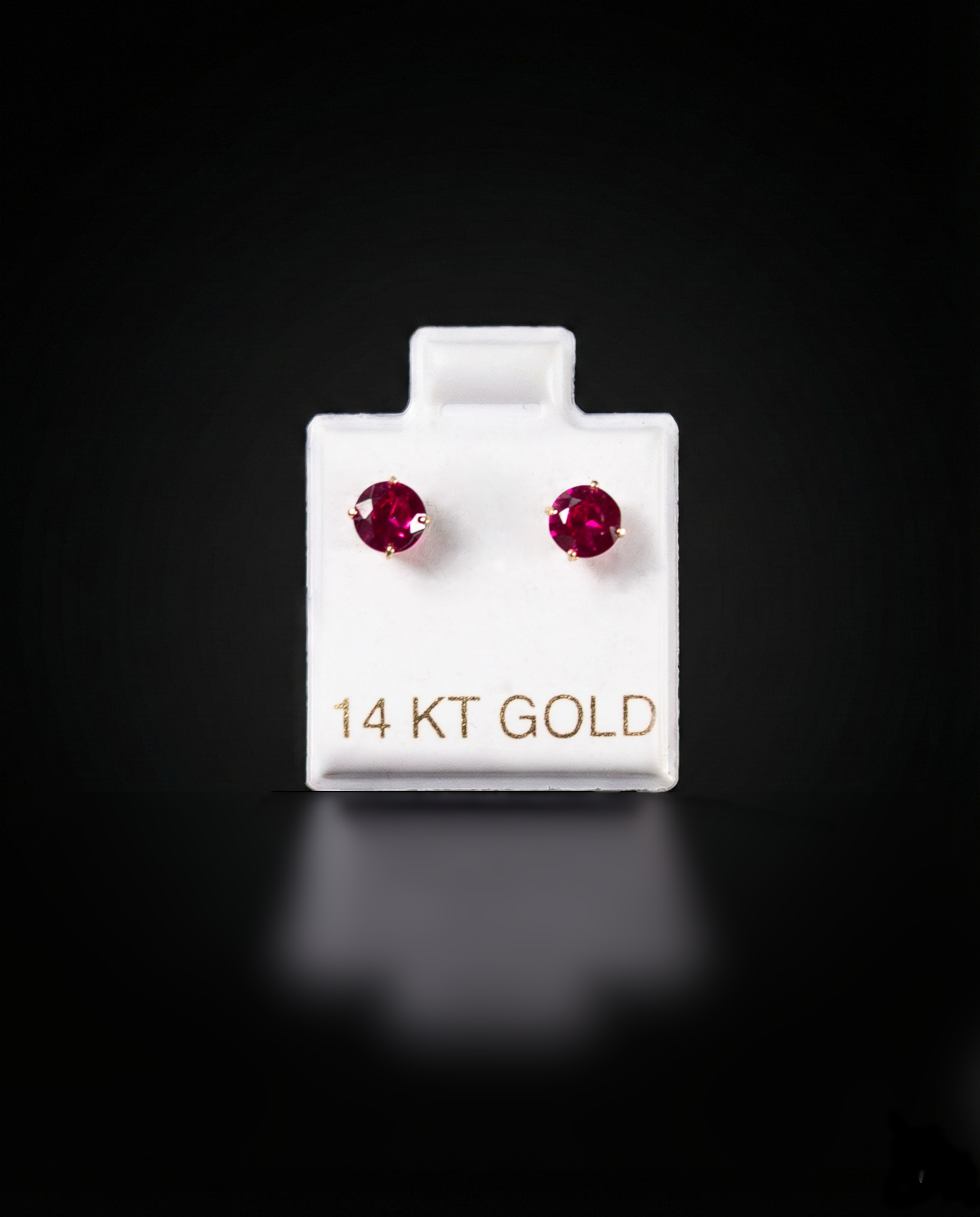 Aretes zirconia fucsia 14k