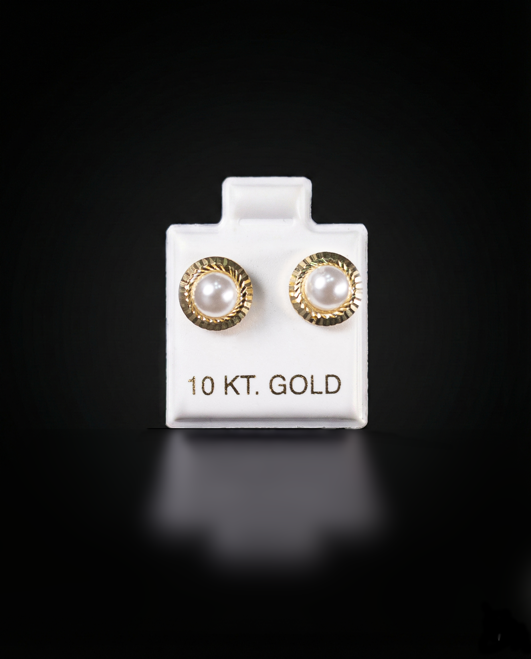 Aretes circulares con perla 10k