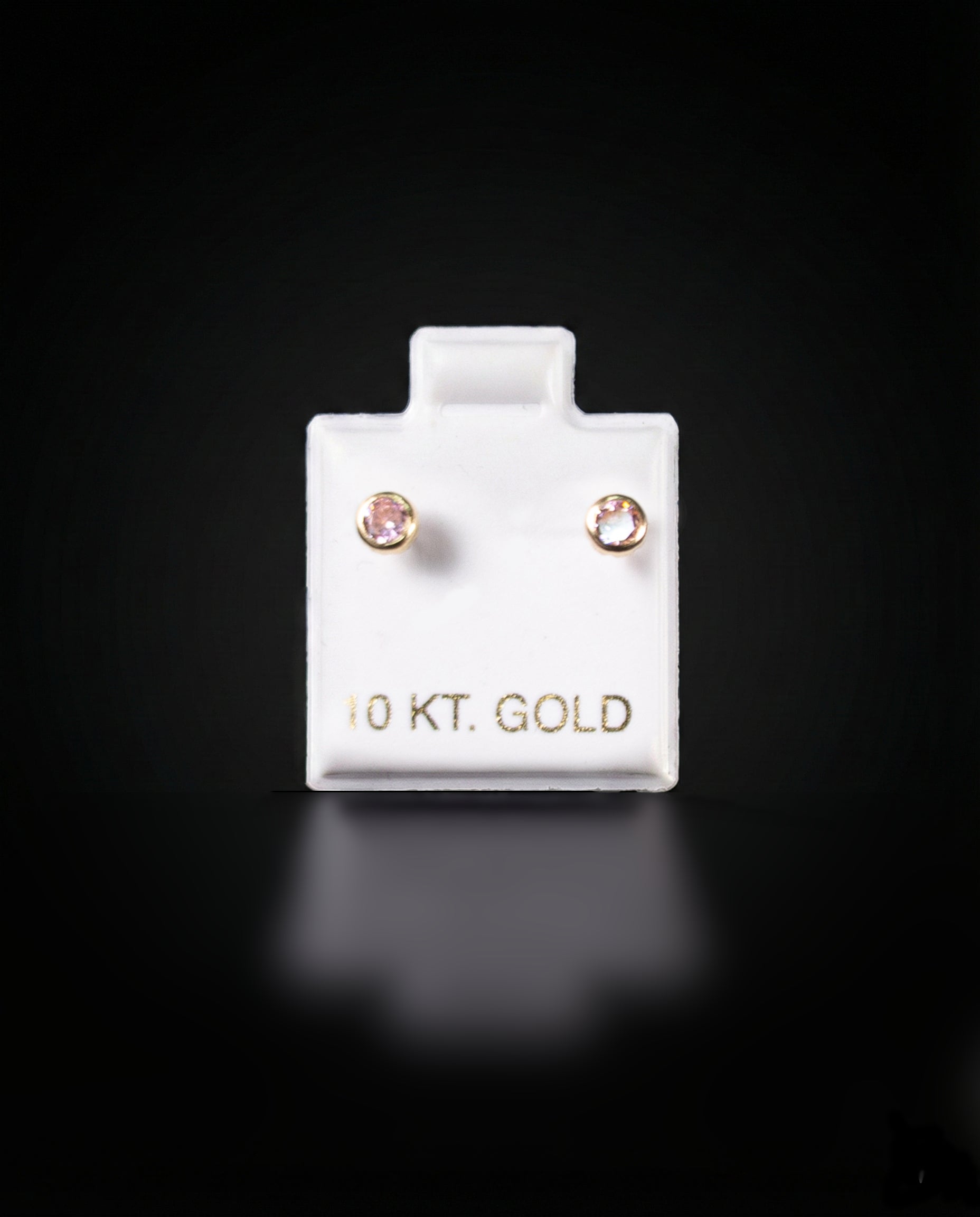 Aretes Zirconia rosada 10k