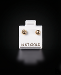 Aretes media bolita facetados 14k