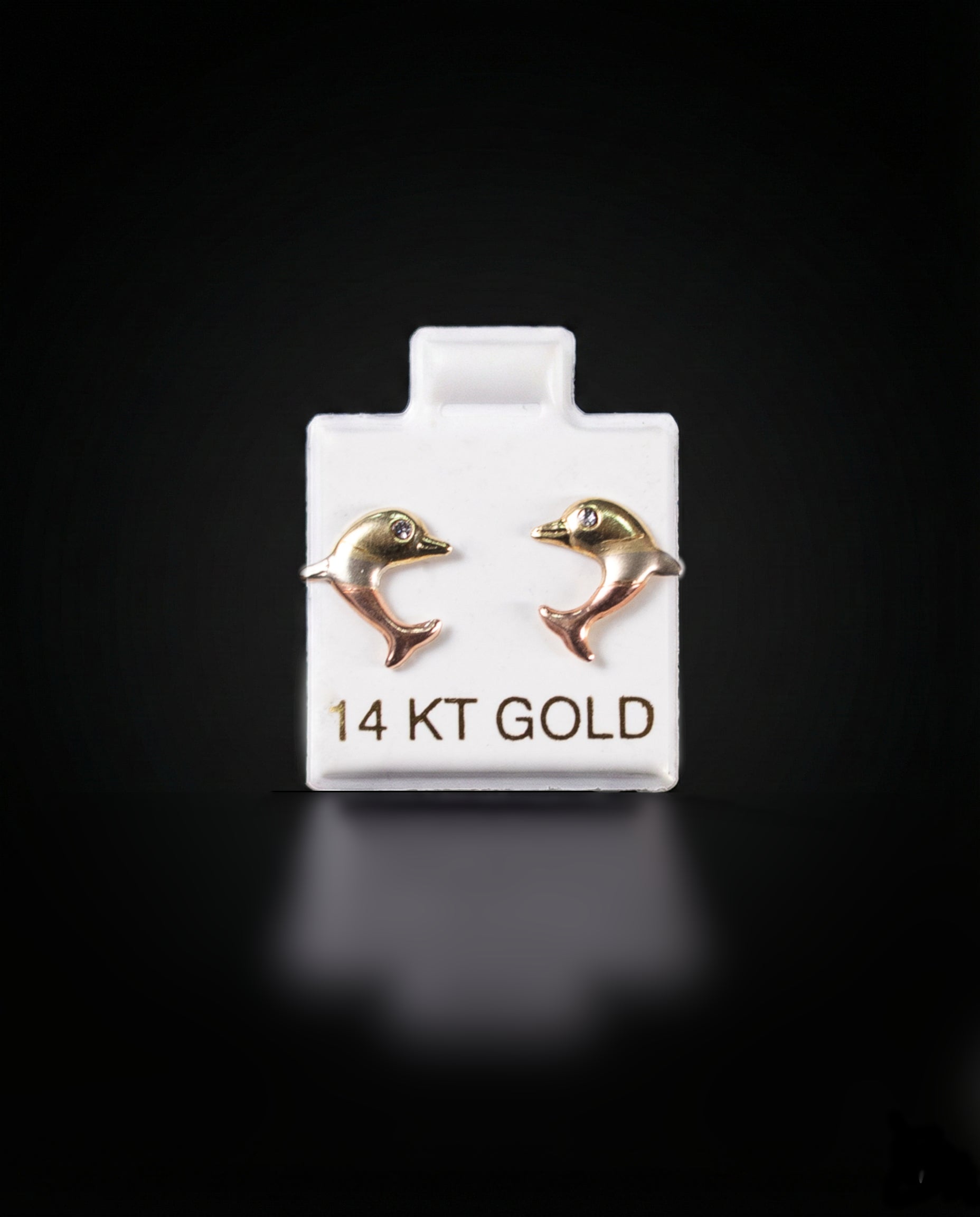 Aretes delfín 3/O 14k