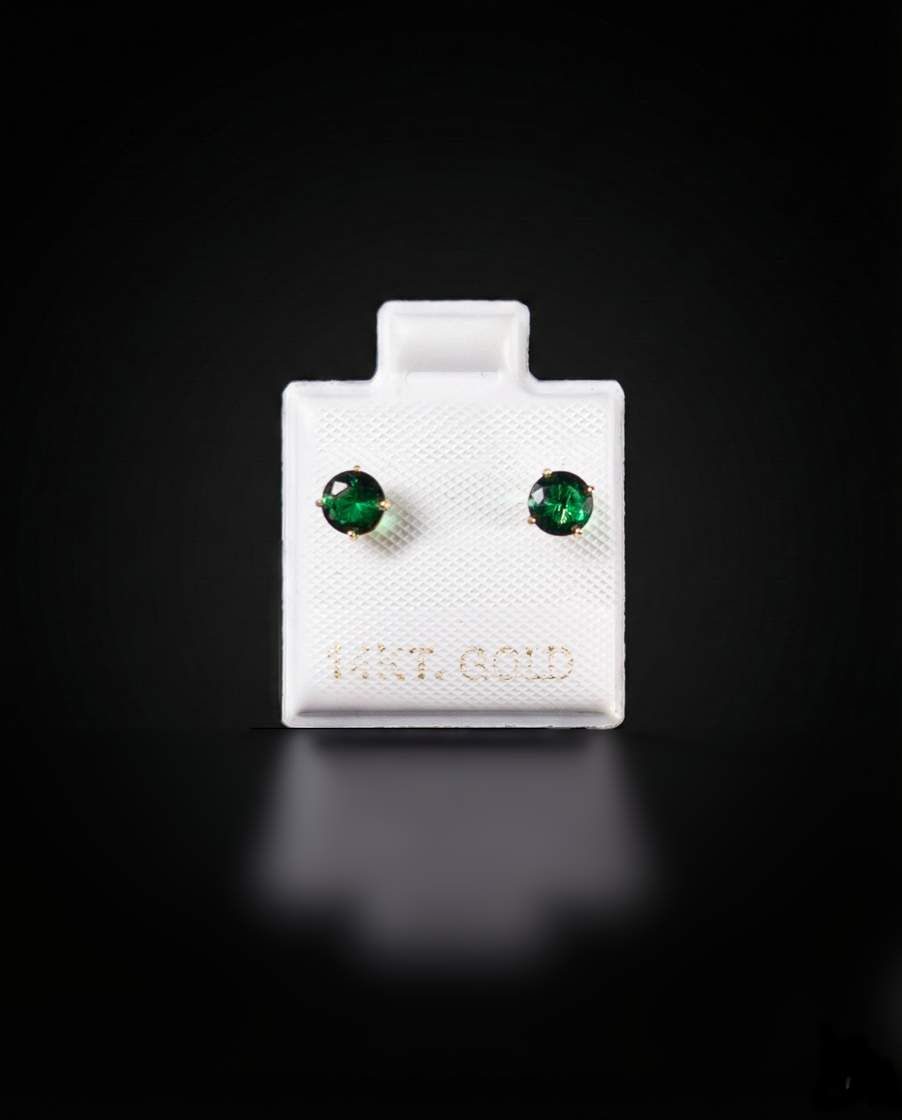 Aretes zirconia verde 14k