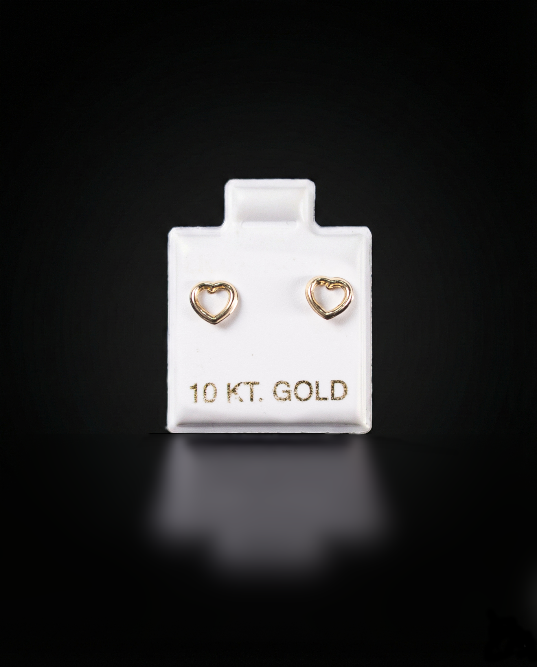 Aretes corazón bisel 10k