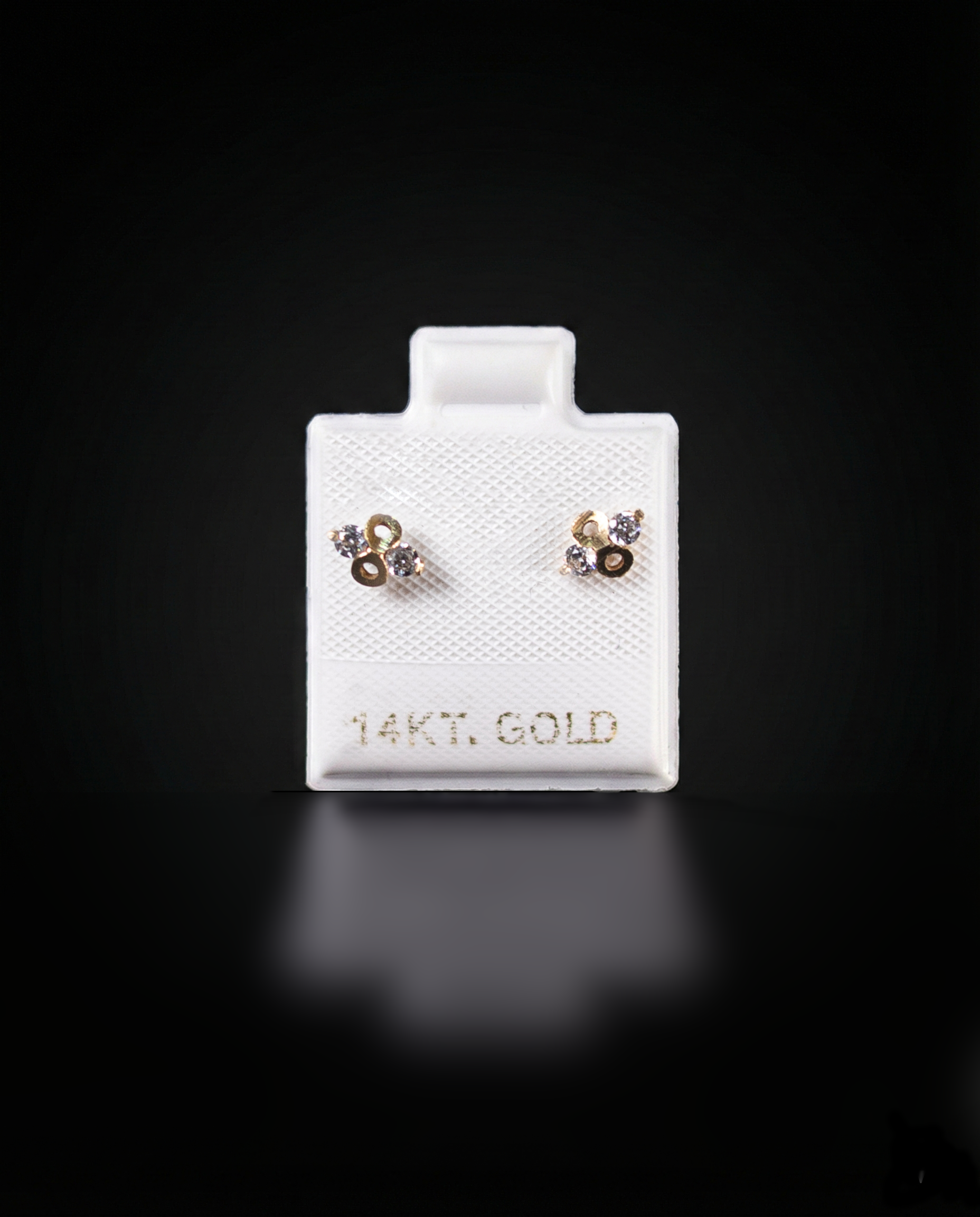 Aretes con zirconias blancas 14k