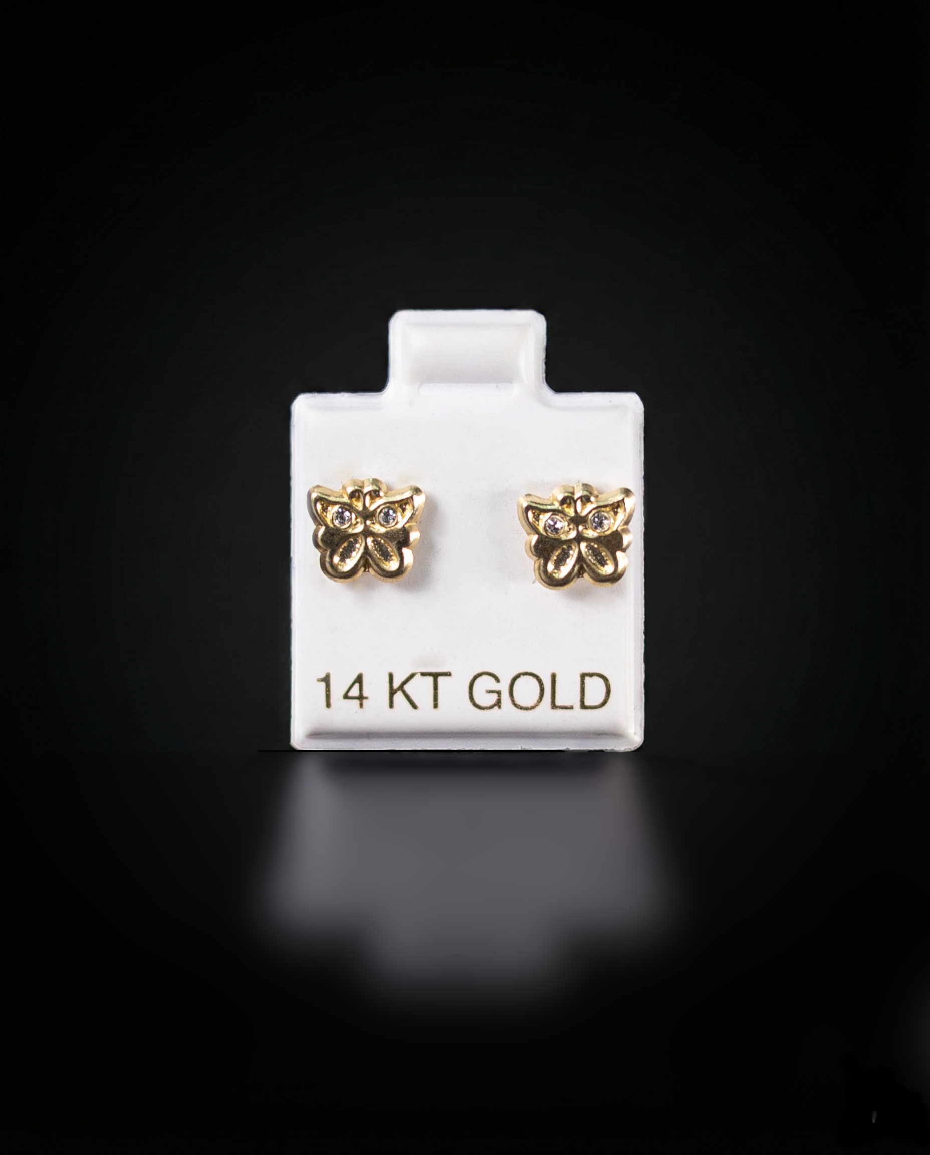 Aretes mariposa 14k