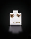 Aretes corazón con zirconias blancas 14k