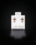 Aretes cruz 2/O 10k