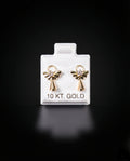 Aretes ángel con zirconia blanca 10k