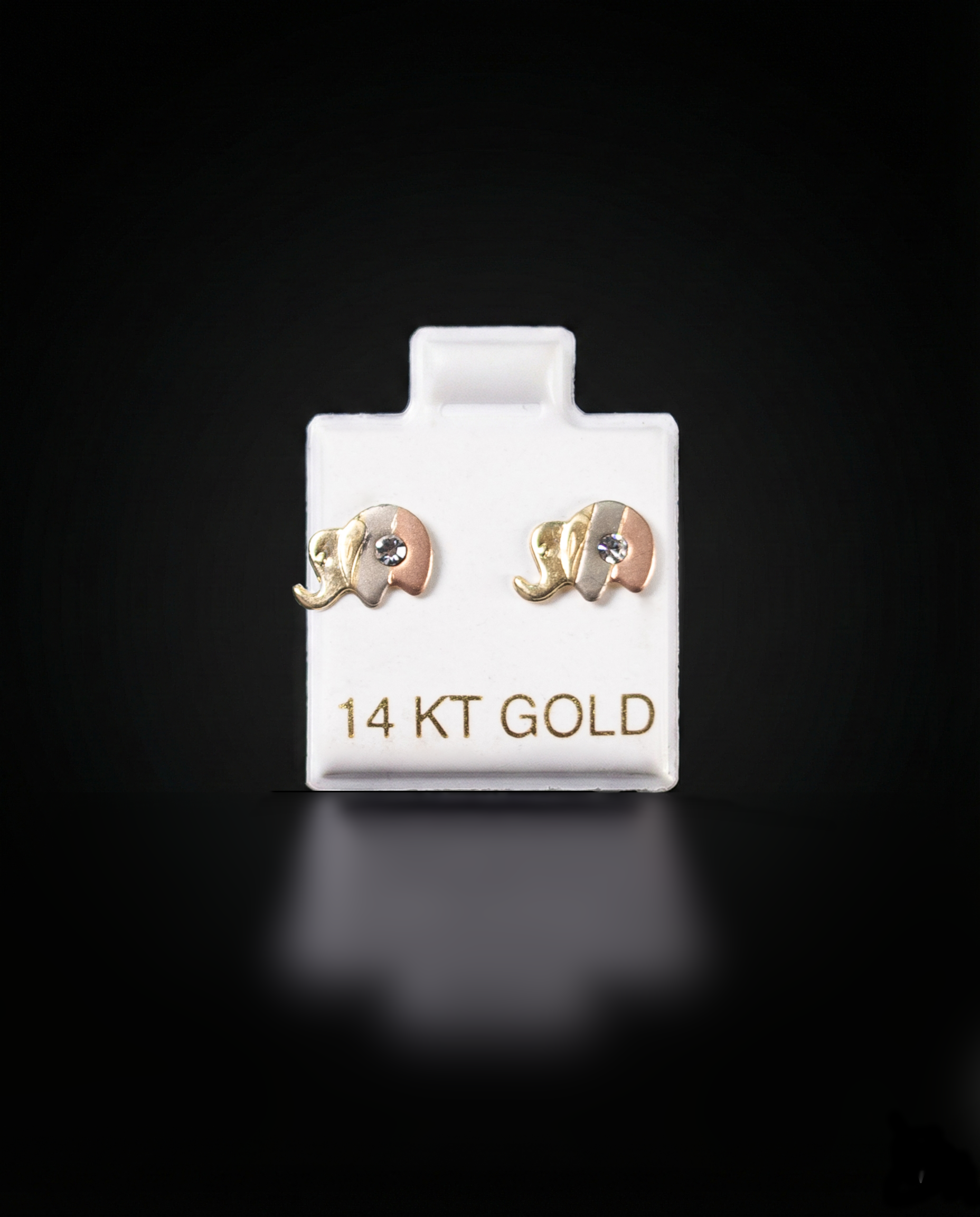 Aretes elefante 3/O 14k