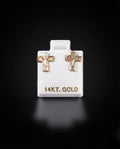 Aretes cruz facetados 3/O 14k