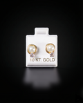 Aretes perla y zirconias blancas 10k