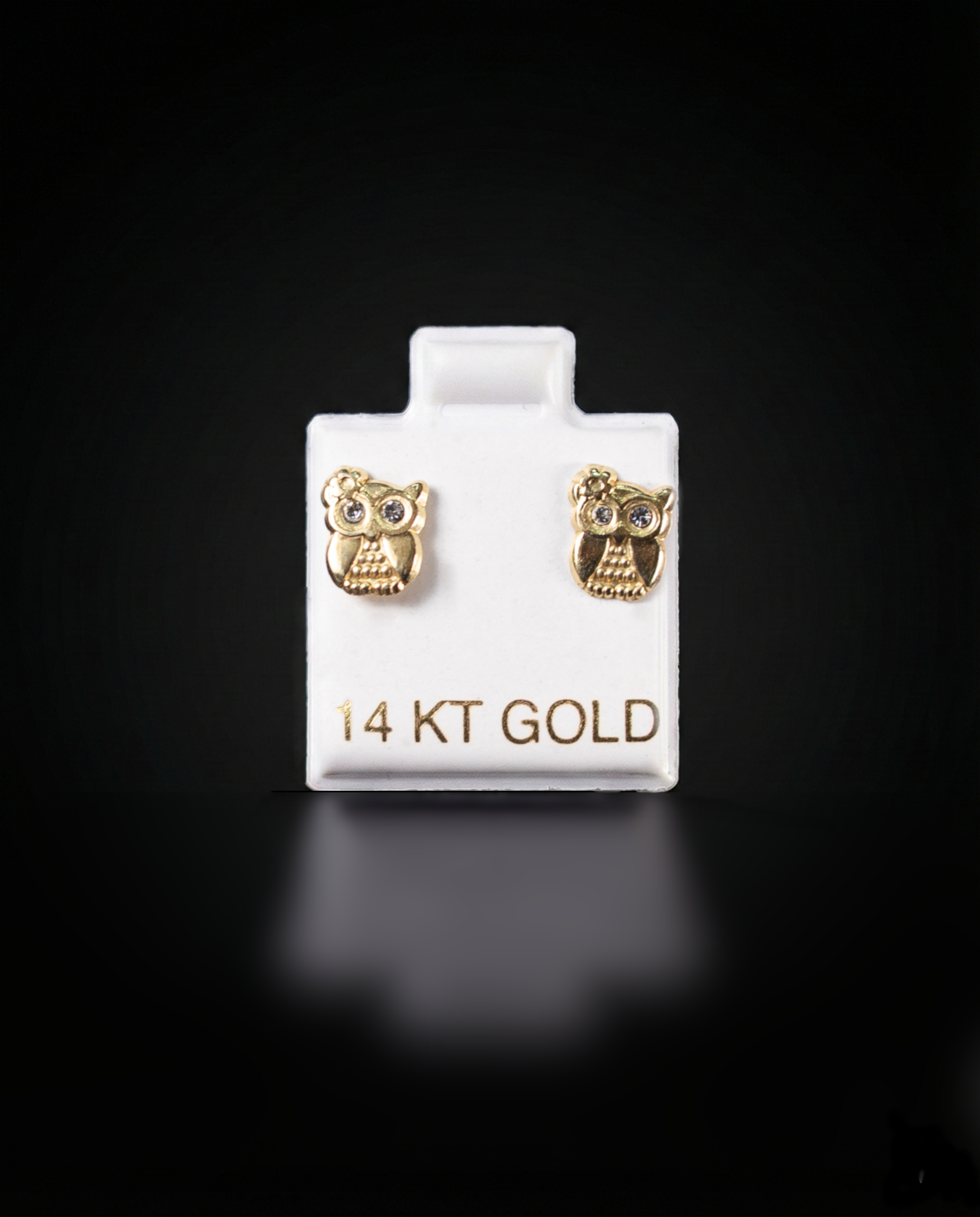 Aretes búho 14k