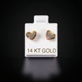 Aretes corazón facetado 3/O 14k