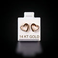 Aretes corazón con zirconias blancas 14k