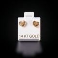 Aretes corazón facetado 14k