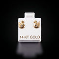 Aretes cisne con Zirconias blancas 14k