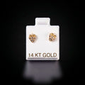 Aretes fresa con zirconias blancas 14k